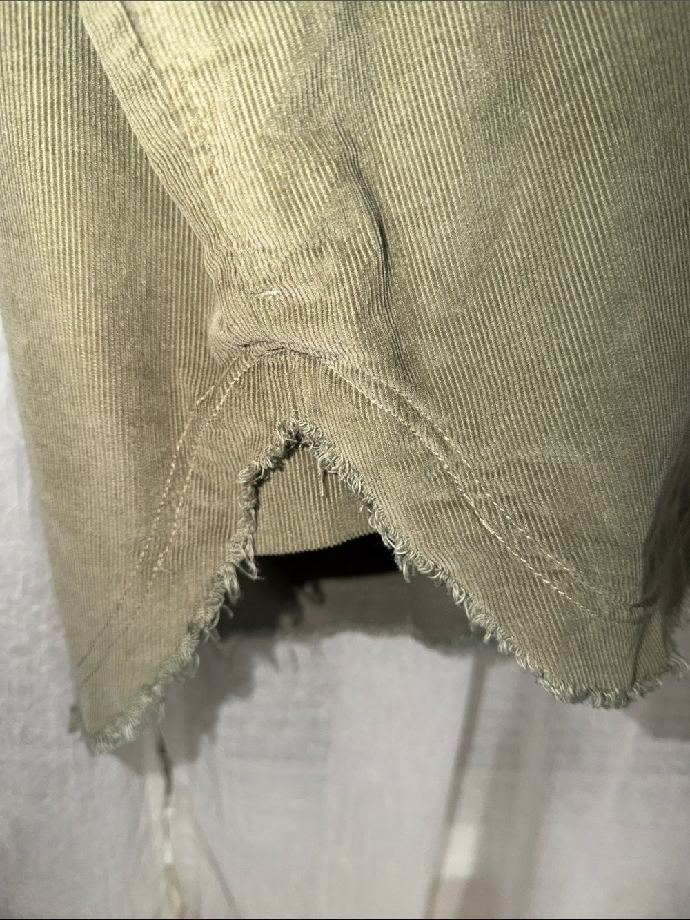 OFFLINE S Bunker Olive Corduroy Pop Over Quarter Zip Cotton Shacket - Picture 10 of 10